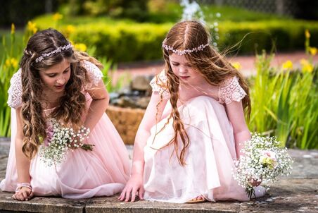 Black dog photography flower girls