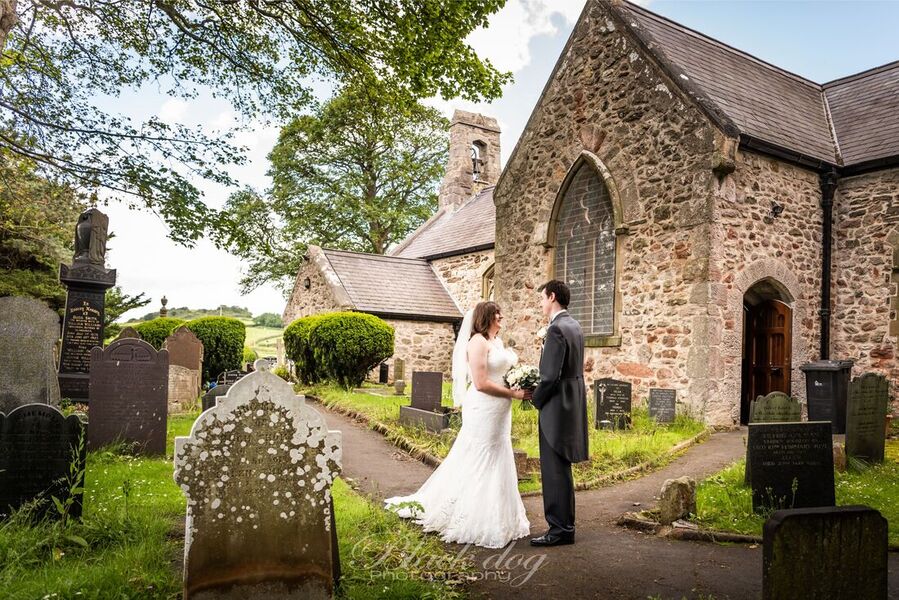 Black dog photography bride and groom together