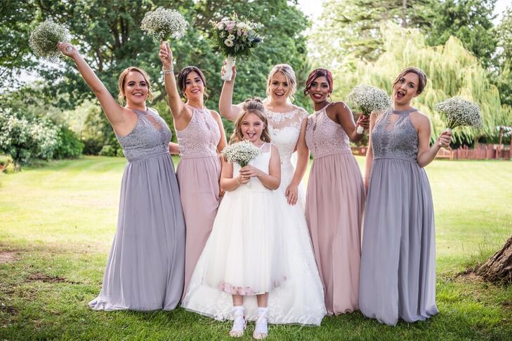 Black dog photography bridesmaids summer bride